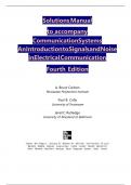 Solutions Manual to accompany Communication Systems An Introduction to Signals and Noise in Electrical Communication Fourth Edition