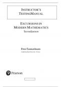 Test Bank For Excursions in Modern Mathematics 10th Edition By Peter Tannenbaum All Chapters - Isbn No: 9780137423354 ||Complete A+ Guide