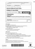  2024 PEARSON EDEXCEL GCE A LEVEL CHEMISTRY PAPER 3 (9CH0/03;