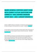 MLBPA GENERAL CERTIFIED AGENT EXAM  WITH CORRECT ACTUAL QUESTIONS AND CORRECTLY  WELL DEFINED ANSWERS LATEST 2024 – 2025  ALREADY GRADED A+       