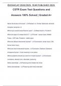 CSTR Exam Test Questions and Answers 100% Solved | Graded A+