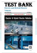 Test Bank For Electric and Hybrid Electric Vehicles 1st Edition by James D. Halderman