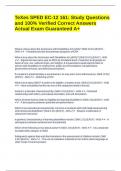 TeXes SPED EC-12 161 Study Questions and 100% Verified Correct Answers Actual Exam Guaranteed A+.