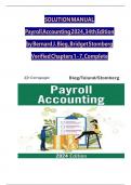 SOLUTION MANUAL  Payroll Accounting 2024, 34th Edition by Bernard J. Bieg, Bridget Stomberg