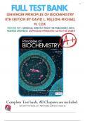 Test Bank For Lehninger Principles of Biochemistry, 8th Edition (Nelson, 2022), 9781319228002, Chapter 1-28 All Chapters with Answers and Rationals