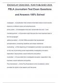 FBLA Journalism Test Exam Questions and Answers 100% Solved