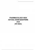 PHARMACOLOGY HESI ACTUAL EXAM QUESTIONS 2024 (55 Q&A)