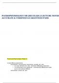 PATHOPHYSIOLOGY NR 283 EXAM 2 LECTURE NOTES ACCURATE & VERIFIED GUARANTEED PASS