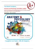 Test Bank Complete_ Anatomy and Physiology 11th Edition, (2022) By Kevin T. Patton, Frank B. Bell, Terry Thompson & Peggie L. Williamson (9780323775717) All Chapter 1-48| Verified