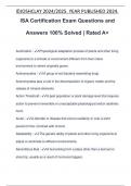 ISA Certification Exam Questions and Answers 100% Solved | Rated A+