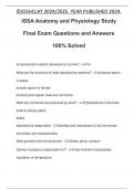 ISSA Anatomy and Physiology Study Final Exam Questions and Answers 100% Solved