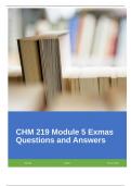 CHM 219 Module 5 Exmas Questions and Answers.