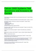 Falcon 2000 Systems Test Questions and Answers All Correct 