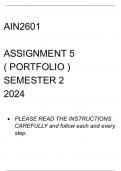 AIN2601 ASSIGNMENT 5 SEMESTER 2 2024 ( SECTION A - NEW VERSION) 