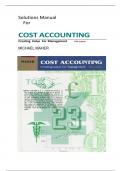 Solutions Manual for COST ACCOUNTING :Creating Value for Management Fifth Edition MICHAEL MAHER,(NEW2024)