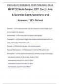 NYSTCE Multi-Subject CST: Part 3, Arts & Sciences Exam Questions and Answers 100% Solved