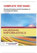 COMPLETE TEST BANK: Nursing Informatics and the Foundation of Knowledge 4th Edition by Dee McGonigle 