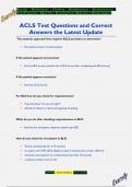 ACLS Test Questions and Correct  Answers the Latest Update