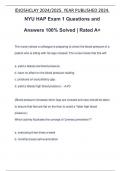 NYU HAP Exam 1 Questions and Answers 100% Solved | Rated A+