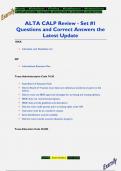 ALTA CALP Review - Set #1 Questions and Correct Answers the  Latest Update