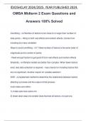 OMSA Midterm 2 Exam Questions and Answers 100% Solved