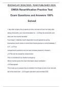 OMSA Recertification Practice Test Exam Questions and Answers 100% Solved