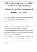 PA Appraisal License 16-20 Auto Physical Damage Exam Questions and Answers 100% Solved