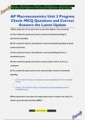 AP Macroeconomics Unit 2 Progress  Check: MCQ Questions and Correct  Answers the Latest Update