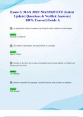 Exam 3: MAN 3025/ MAN3025 UCF (Latest 2024/ 2925 Update) Questions & Verified Answers| 100% Correct| Grade A