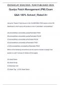 Qualys Patch Management (PM) Exam Q&A 100% Solved | Rated A+ Using the "Search" field (found in the VULNERABILITIES section of the VM Dashboard), which query will produce a list of "patchable" vulnerabilities? (A)vulnerabilitie