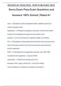 Socra Exam Prep Exam Questions and Answers 100% Solved | Rated A+