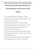 Tennessee Cosmetology State Board 1 Exam Questions and Answers 100% Solved