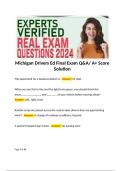 Michigan Drivers Ed Final Exam Q&A/ A+ Score Solution