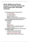 NR 509 / NR509 Advanced Physical  Assessment Final Practice Questions with  Verified Answers (2024 / 2025 Update) - Chamberlain