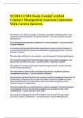 NCMA CCMA Study Guide(Certified Contract Management Associate) Questions With Correct Answers.