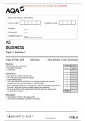 VERIFIED/AQA 2024 AS BUSINESS 7131/2 Paper 2 MERGED QUESTION PAPER> MARK SCHEME> 100% GUARANTEE 