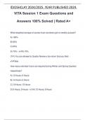 VITA Session 1 Exam Questions and Answers 100% Solved | Rated A+