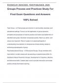 Groups Process and Practices Study For Final Exam Questions and Answers 100% Solved