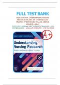 Test Bank For Understanding Nursing Research Building an Evidence-Based Practice, 8th Edition By Susan K. Grove, All Chapters 1-14, LATEST