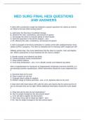 MED SURG FINAL HESI QUESTIONS AND ANSWERS