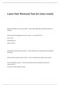 Laser Hair Removal Test Questions and Answers (in class exam)