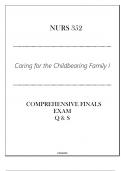 LU-NURS 352 (Caring for the Child bearing Family I) Comprehensive Finals Exam Q & S 2024.