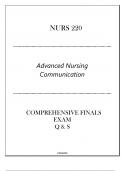 LU-NURS 220 (Advanced Nursing Communication) Comprehensive Finals Exam Q & S 2024.