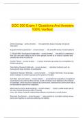   SOC 200 Exam 1 Questions And Answers 100% Verified.