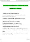 CDH Paramedic Entrance Exam Study Guide Actual 2024 Questions and Verified Answers (2024 / 2025) 100% Guarantee Pass