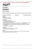 VERIFIED/AQA 2024 A-level SPANISH Paper 2 Writing MERGED QUESTION PAPER> MARK SCHEME> 100% GUARANTEE 