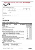 VERIFIED/AQA 2024 AS SPANISH Paper 1 Listening, Reading and Writing MERGED QUESTION PAPER> MARK SCHEME> 100% GUARANTEE 