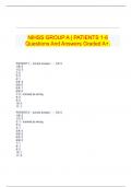 NIHSS GROUP A | PATIENTS 1-6 Questions And Answers Graded A+.