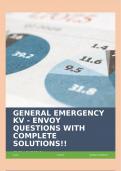 GENERAL EMERGENCY KV - ENVOY QUESTIONS WITH COMPLETE SOLUTIONS!!