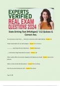 State Driving Test (Michigan)/ 112 Quizzes & Correct Ans.